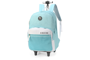MOCHILA LUXCEL COM RODAS VERDE E BRANCA UN