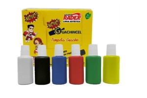TINTA GUACHE 015ML ESCOLAR 18ML C/PINCEL 6 CORES ESTOJO 7034 - RADEX