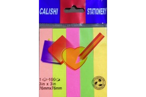 BLOCO DE ANOTAÇÕES ADESIVO 500 FLS RETANGULAR 5 CORES 76MMX76MM