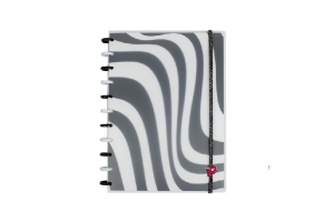 CADERNO POP DISC DECOR MEDIO CAPA: PRETO E BRANCO