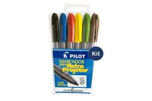 MARCADOR PERMANENTE PILOT RETROPROJETOR 2.0 KIT C/ 6 UNI