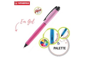 CANETA STABILO GEL PALETTE 7MM CORPO ROSA RETRATIL